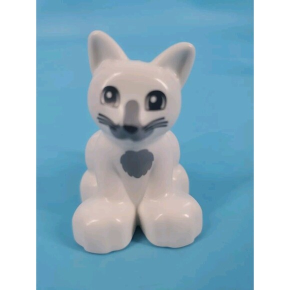 Lego Duplo White Cat Replacement Piece Animal Figure Toy - Picture 2 of 7